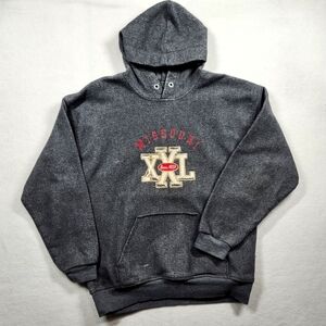 3/$25 - Vintage Missouri XXL Hoodie Sweatershirt Size L Gray - Flaws